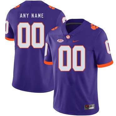 Mens Clemson Tigers Purple Customized Nike College Football Jersey